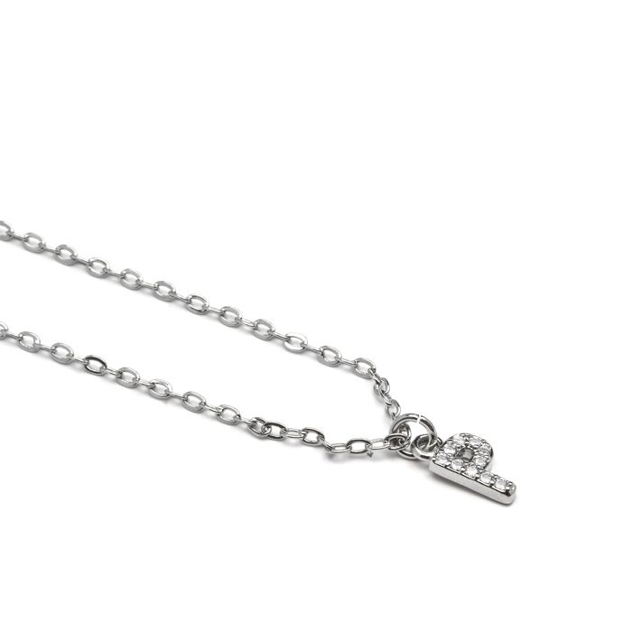 Collier Luxenter avec Zirconium brillant argenté - Alphabet P