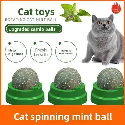 Игрушки для кошек с кошачьей мятой для саморазвлечения и скуки, вращающиеся шарики с кошачьей травой для чистки зубов, товары для питомцев