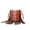 Vintage Print Boho Style Carving Single Shoulder Crossbody Bag for Women