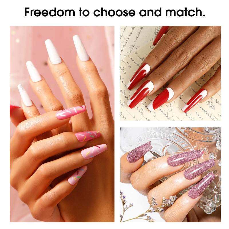 ROSALIND 48pcs Nail Gel Nail Polish Soak Off Hybrid UV/Led Lamp Glossy Multicolor Gel Semi Permanent Nail Art Design