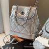 Rhombus Chain Backpack Women's 2025 New Autumn Large-capacity Bucket Bag Student Schoolbag Versatile Commuter Backpack