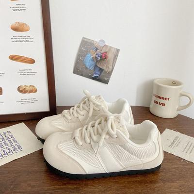 Женские кроссовки в стиле Флэт Форрест Гамп 2025 Новые Весенне-осенние Ретро Немецкие тренировочные кроссовки Универсальная спортивная обувь Белые кроссовки