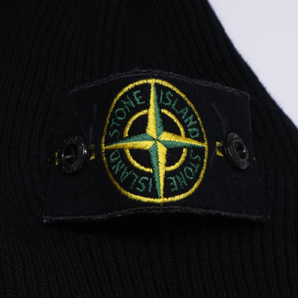STONE ISLAND Отличное состояние 7315522C2 20AW трикотажные топы с высоким воротником L черный б/у