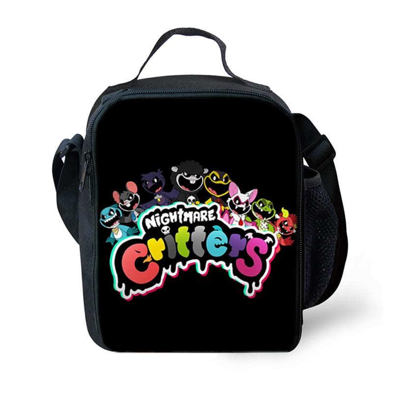 Nightmare Critter Print DIY Lunch Bag Students PVC Insulated Shoulder Street Style