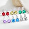 Diamond Ear Buckle Female, High-grade Round Color Twelve-star AAA Zircon Earrings