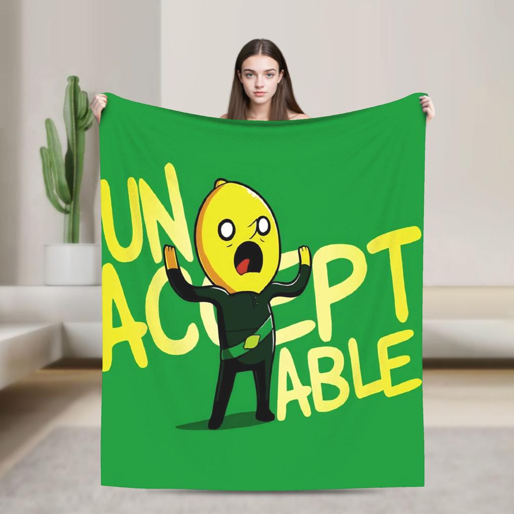 Lemongrab Unacceptable Flannel Blanket Spring Warm Soft Throw Blanket for Kids Adult Home Decor Graphic Bedspread Sofa Bed Cover