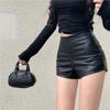 Women's High-Waist PU Leather Shorts - Black Slimming A-Line Hot Pants (2025 Spring/Summer)