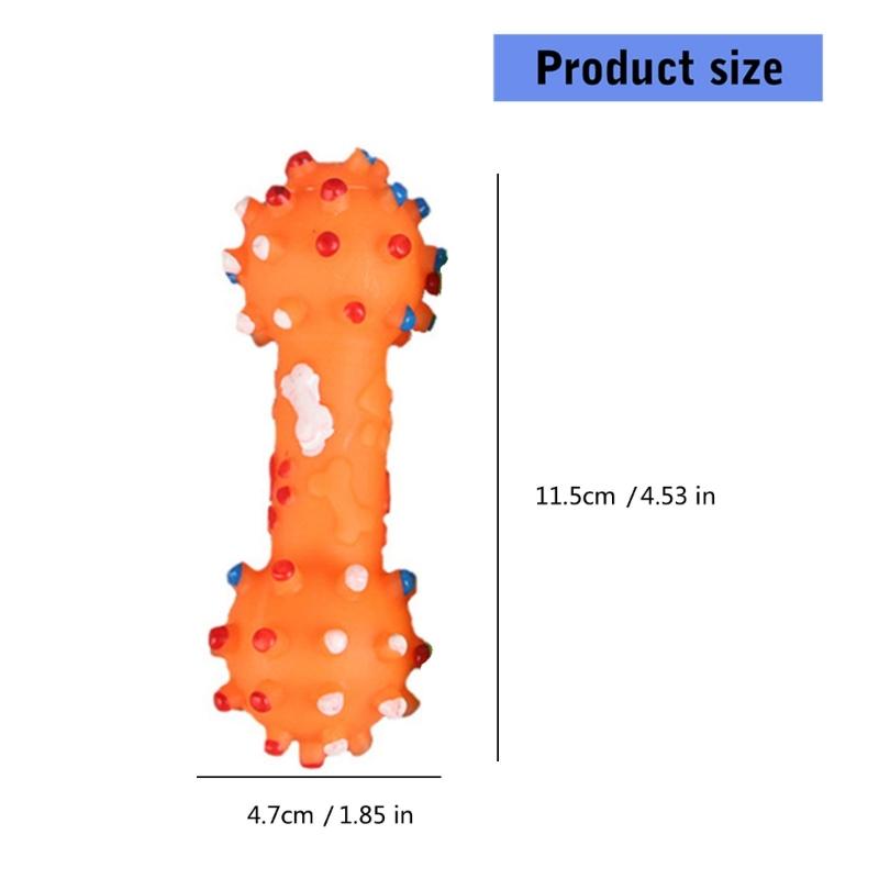 Multifunctional Squeaker Dumbbell Animal Toy Play Training Natural Rubber Squeaky Chew Toy