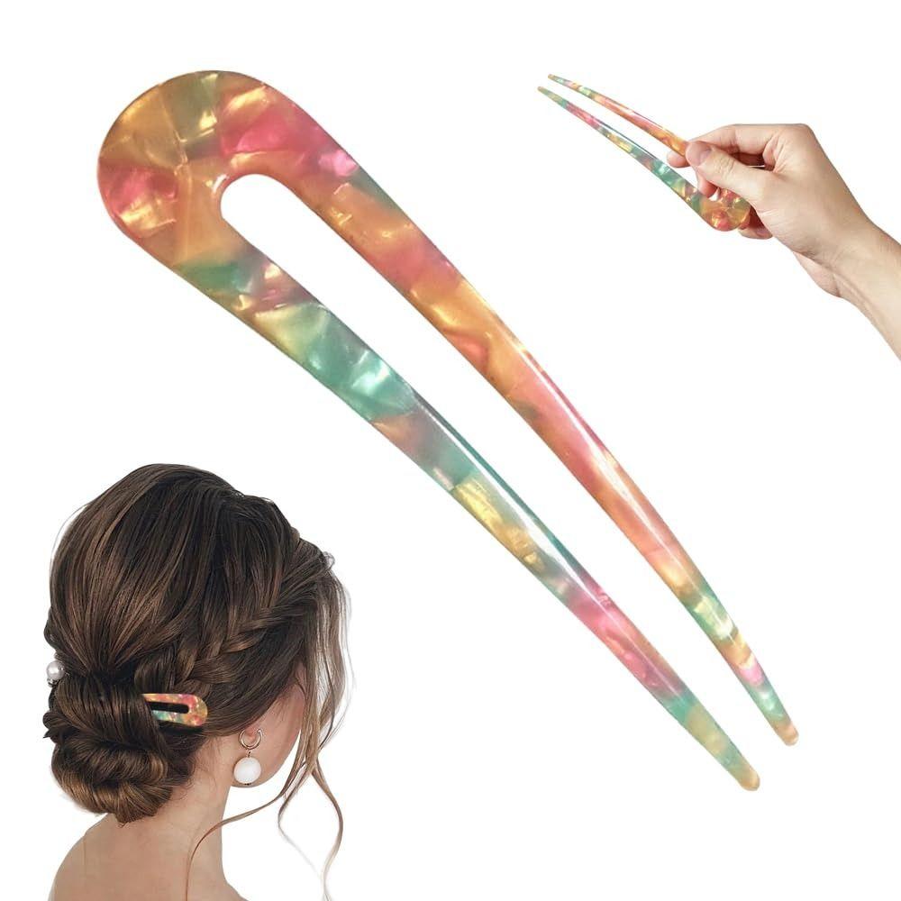 Geometric Design Hair Pins Acetate Hair Bun Fashion Hair Sticks for Women Girls