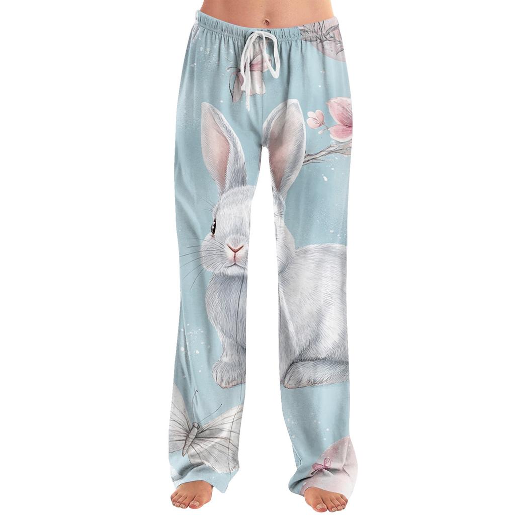 Женские модные свободные повседневные брюки с пасхальным принтом