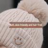 Women's Fleece-Lined Pom Pom Knit Hat - Warm, Versatile, with Ear Protection for Autumn & Winter.