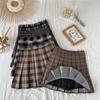 Plaid Jk Pleated Short Skirt A-line Skirt Women's Spring and Summer High Waist Was Thin College Style