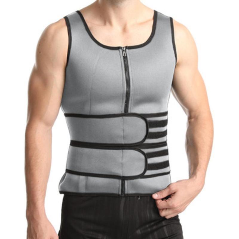 Men's Double Belt Vest Shapewear Reinforcement Sweat Fat Burning Exercise Rubber Corset Waist Exercise Waist Compression Belt