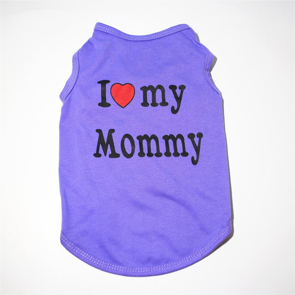 Pet Puppy Clothes, Vest, Classic Style Love Dad Love Mom, A Variety of Colors Trendy