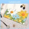 Colorful Lemon Cherry Blossoms Floral Patterns Diatom Mud Bathroom Mat For Home Use