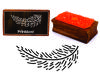 Printtoo Hand Draw Leaf Vine Design Rectangular Wooden Rubber Stamp Block