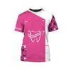 Men's and Women's T-shirts Dentist Oversize Uniform 3d Printed Top Short Sleeve Stylish Fun Dental Pullover Loose T-shirt