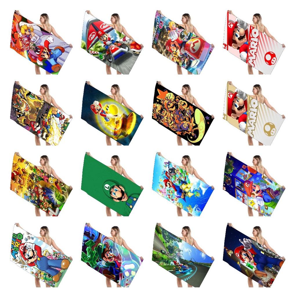 Детское пляжное полотенце Марио Супермягкое и впитывающее!