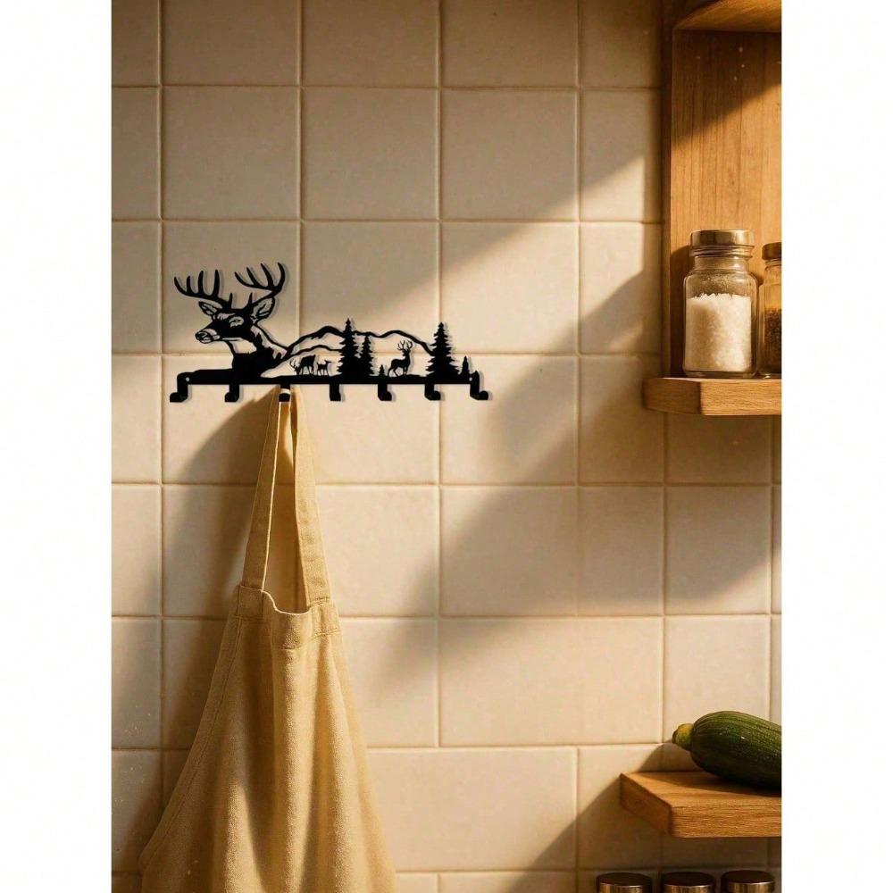 Antler Key Hanger Rustic Wall Mounted Coat Rack Farmhouse Entryway Decor
