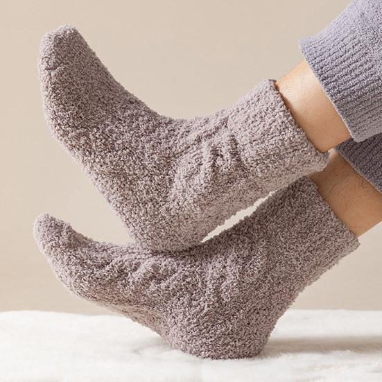 Women's Fuzzy Coral Fleece Slipper Socks Thick Cozy Soft Warm Home Floor Socks Winter Thermal Sleep Socks