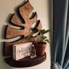 Simple Wooden Leaf Decorative Wall Shelf - Small Storage Rack for Home Decoration, Very Suitable for Small Plants and Small Items, Wooden Decoration