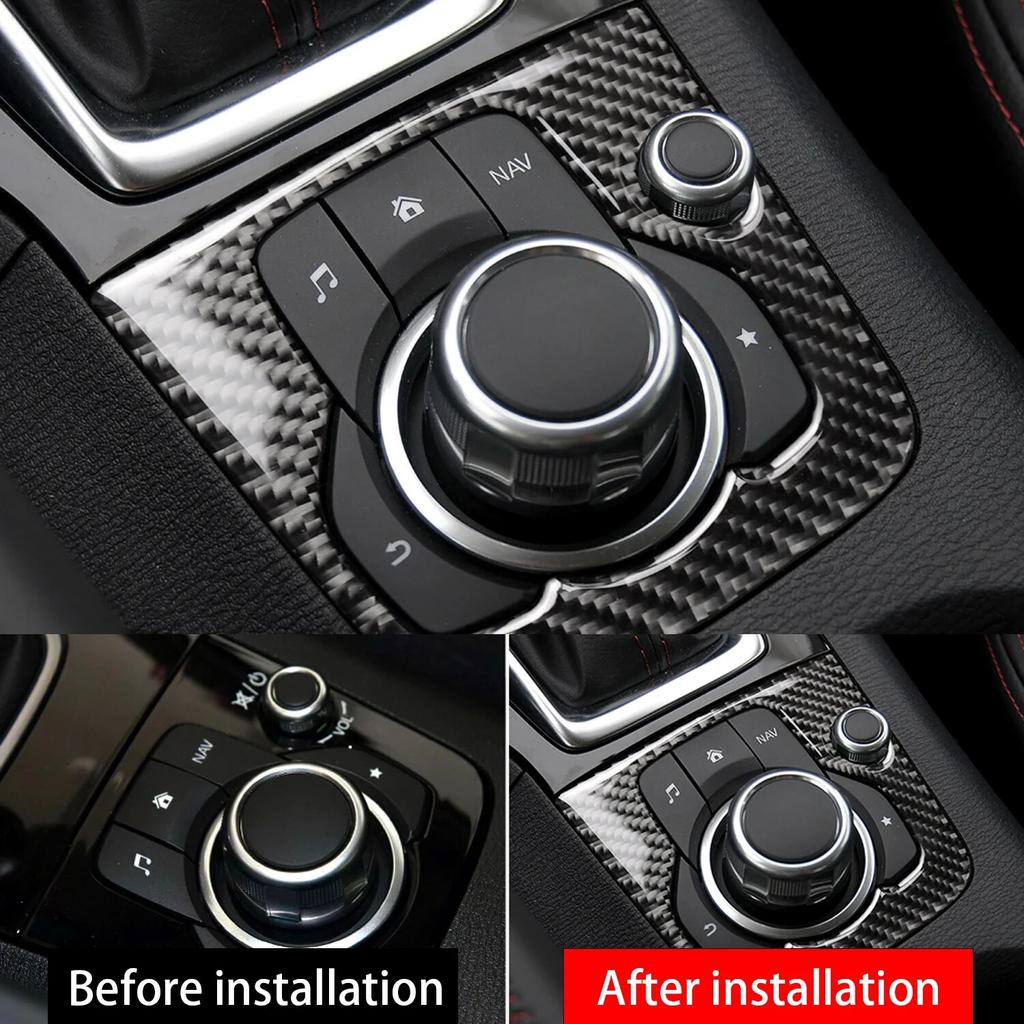 Накладка на мультимедийную панель центральной консоли автомобиля для Mazda 3 Axela 2013 2014 2015 2016 из углеродного волокна Pegatinas De Coche, дропшиппинг
