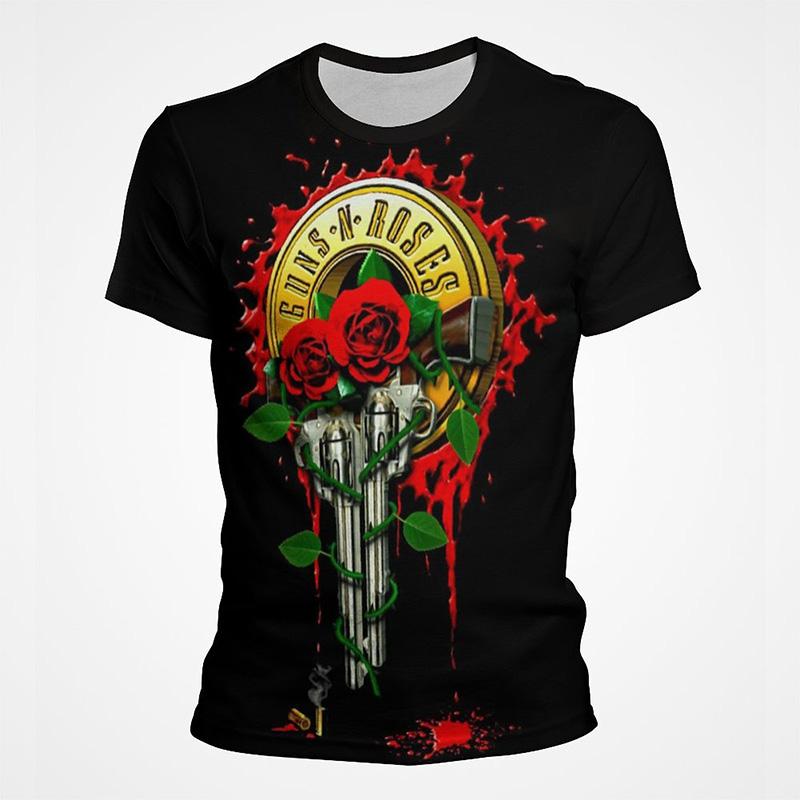 Футболка Guns N Roses с черепом для мужчин и женщин, футболки в стиле хип-хоп, панк, хард-рок, уличная одежда, летние популярные винтажные повседневные футболки с короткими рукавами