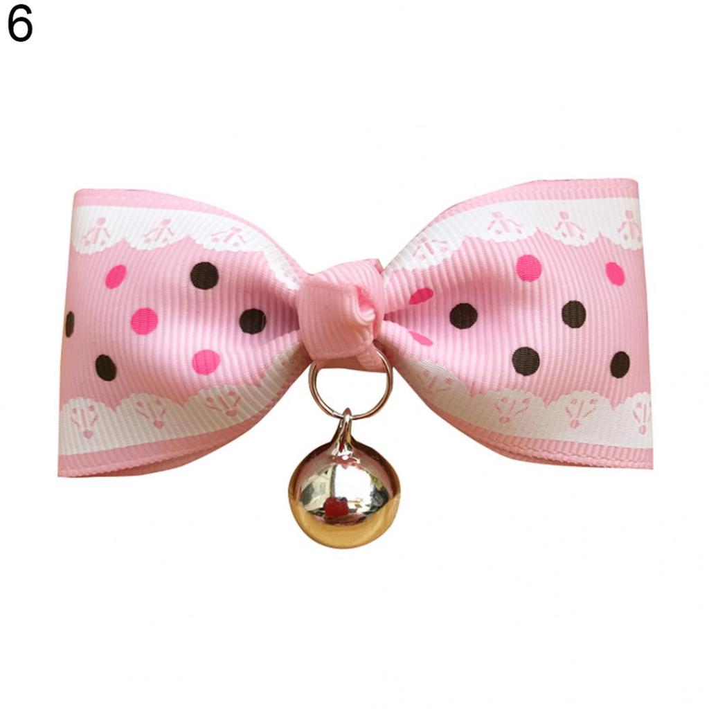 Bowknot Metal Bell Pendant Fashion Printed Pet Dog Cat Puppy Bow Tie Collar