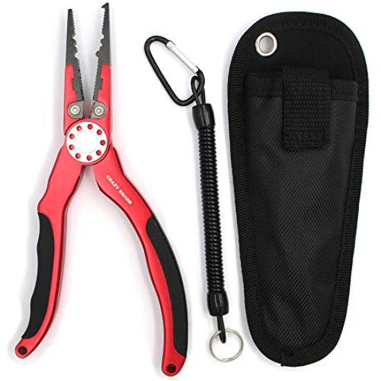 CRAZY SHARK Fishing Pliers, Fishing Pliers, Fishing Pliers, Needle Removal, Hook Removal, Ultra Lightweight, Multifunctional, Portable, Split Ring