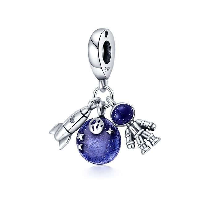 Стерлингового серебра 925 пробы, сердце, лапа животного, прозрачная снежинка, сверкающая корона, подвеска в виде тыквы, подходит для оригинального модного браслета