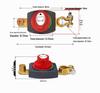 Brass Car Battery Disconnect Switch for 12V/24V, 15-17mm Negative Terminal.