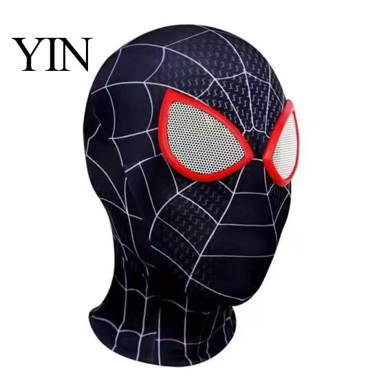 Superhero Role Play Mask Spider Balaclava Mask, Full Face Cosplay Headpiece for Adults Kids, Realistic Movie Web Hood Breathable Costume with