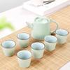 Chinese Travel Kung Fu 7pcs Tea Sets Ceramic Portable Porcelain Service Gaiwan Simple Cups Teapot Gift Box ZM227