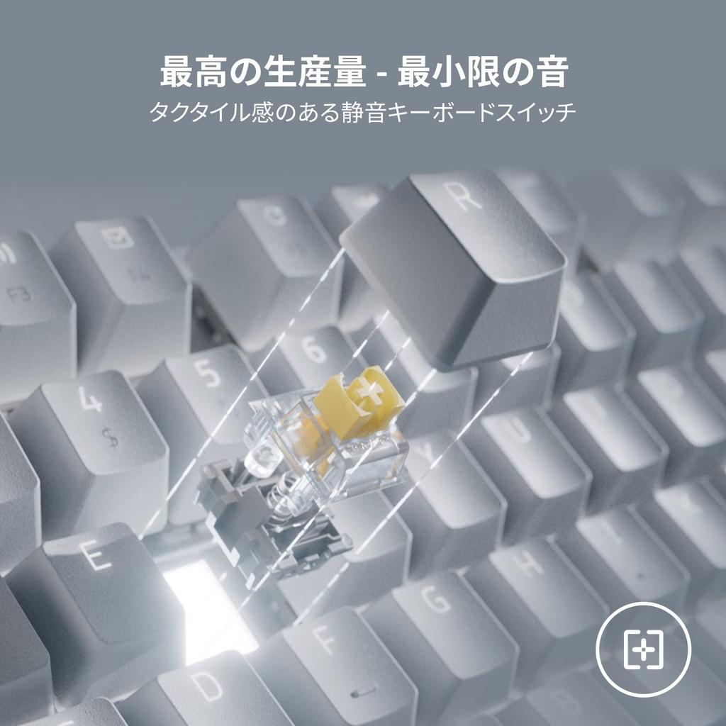 Механическая клавиатура Razer Pro Type Ultra JP Проводная Беспроводная Bluetooth Тихая Желтые переключатели Эргономичный дизайн Белая светодиодная подсветка клавиш Японская раскладка от