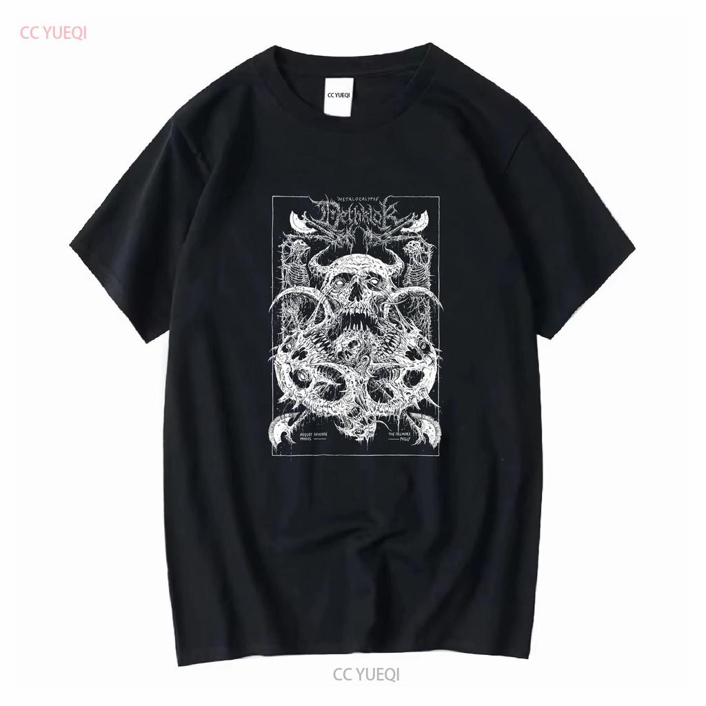 Dethklok Skull T Shirt Black Cotton Sd45524 Long Or Short Sleeves Vintage Washed Breathable Graphic Streetwear Versatile