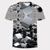 Summer 3D Gold Fashion Digital Harajuku Print Short Sleeve Round Neck Men's Casual Personality Hip Hop Street T-shirt Tops