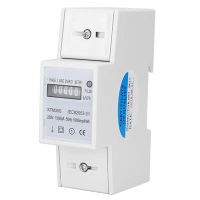 XTM35S 220 В цифровой 2P Din-рейка электрический счетчик электронный счетчик кВтч
