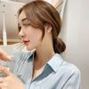 Douyin Fashion Высокоуглеродистые круглые бриллиантовые серьги с серебряным покрытием для женщин