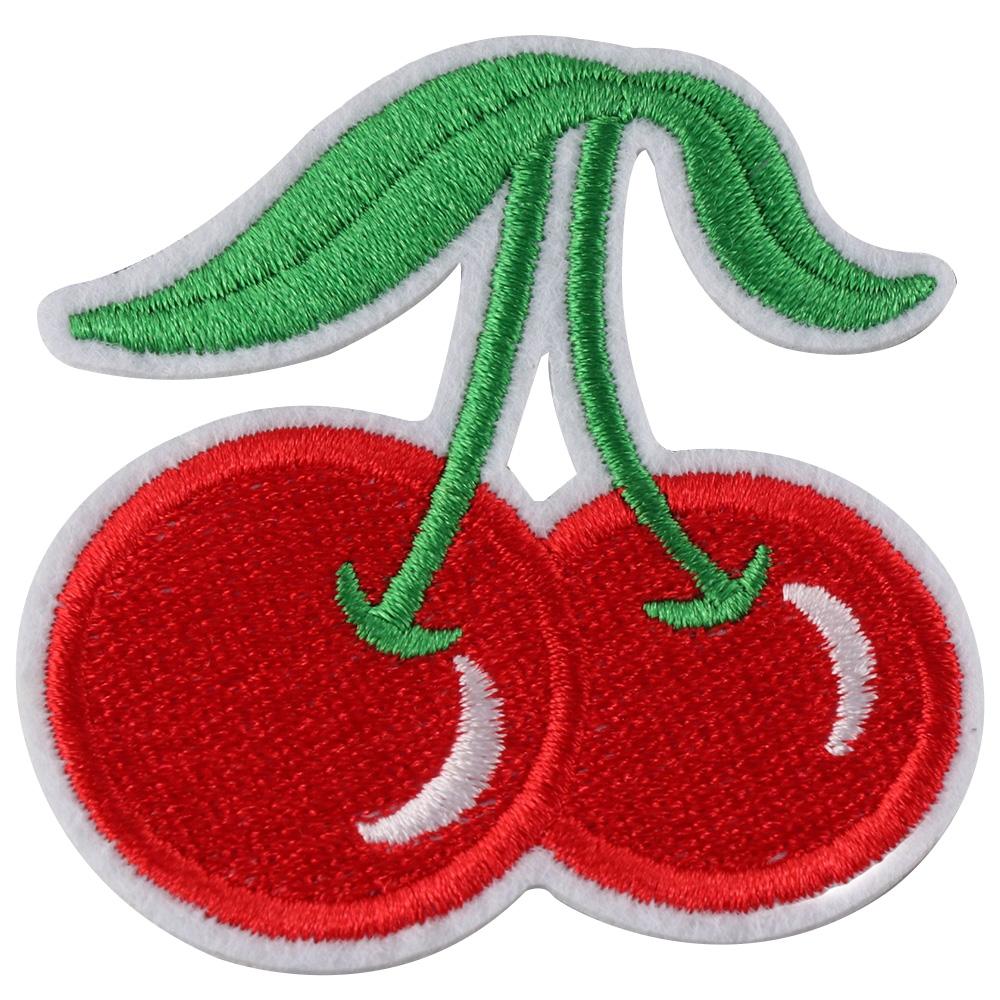 20 штук Полиэстер Милые нашивки с вишнями Красные Милые фруктовые пришивные/приклеивающиеся нашивки Джинсы