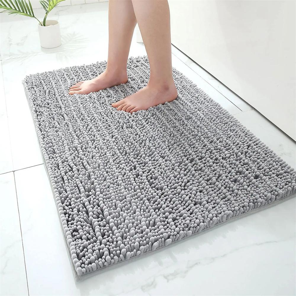 Olanly Super Absorbent Bathroom Rug Luxury Chenille Bath Mat Plush Non-slip Shower Mat Bathroom Carpet Welcome Deal Floor Mats