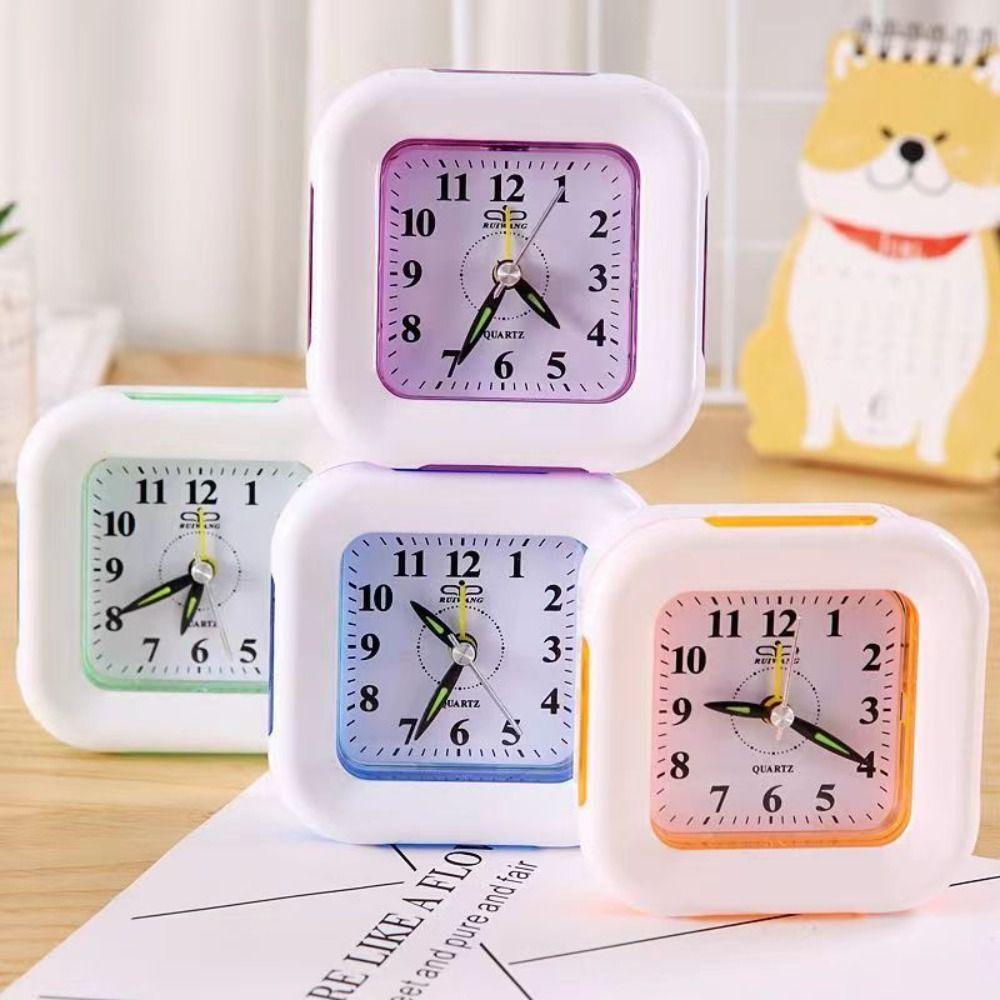 Cute Small Table Clock Simple Bedside Clock Creative Lazy Alarm Clock Students