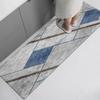 Modern Gray Geometric Kitchen Rugs For Floor Washable Soft Memory Foam Bathroom Mat Absorbent Hallway Mat