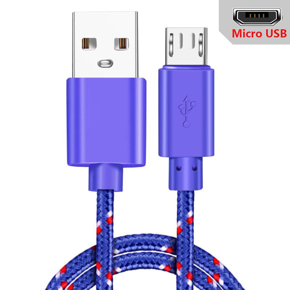 Кабель Micro USB 1 м/2 м/3 м USB-кабель для синхронизации данных и зарядки для телефонов Samsung Huawei Xiaomi HTC Android, нейлоновые кабели MicroUSB в оплетке