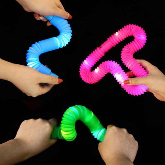 12 Pcs Glow Sticks Party Favors LED Light Up Pop Tubes Kids Toy Glow In The Dark Necklaces Bracelets Party Supplies for Birthday Christmas