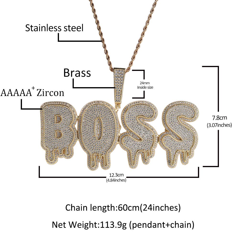 Iced Out Large Size Water Drop Letter Pendant Custom Name Necklace Letters Pendant Hiphop Jewelry