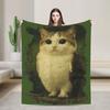 Известный в интернете мем с кошкой-совой, фланелевые пледы, зимние мягкие покрывала, детские удобные покрывала для кровати и дивана.