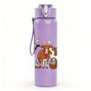1PC Herd Dairy Cows 750ml Color Plastic Sports Water Bottle Leakproof Flip Straw Lid Suitable for Sports Office Home Use