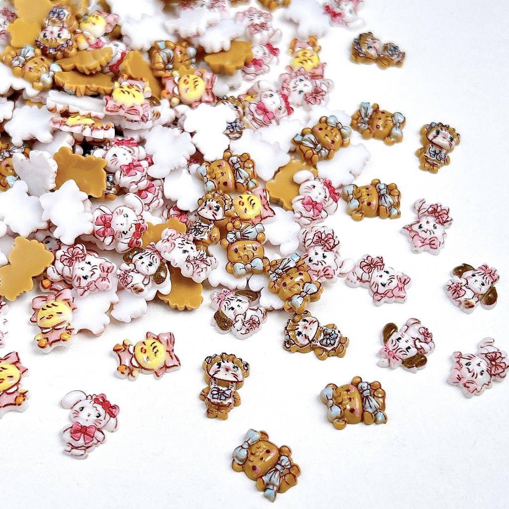 3D Cute Bear Nail Art Accessories: Mixed Style Cream Glue for DIY