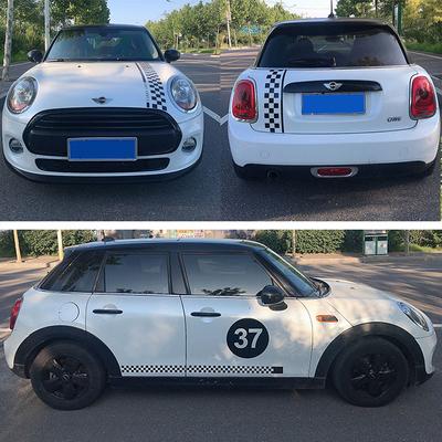 Наклейки с боковой полосой на дверь автомобиля, наклейка на капот, задний багажник, наклейка в клетку, украшение для MINI Cooper S F54 F55 F56 F60 R55 R56 R60