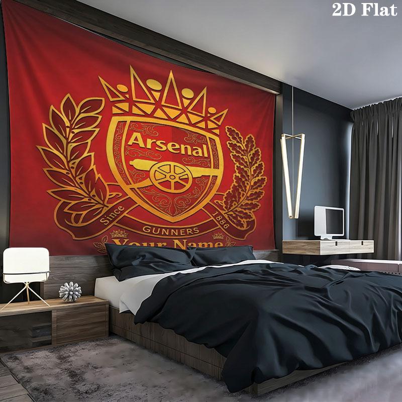 Arsenal F Custom Name Wall Tapestry Aesthetic Wall Hanging Printed Fabric Blanket Decorative Tapestries for Bedroom Living Room Home Decor